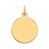 14K Plain .018 Gauge Circular Engravable Disc Charm